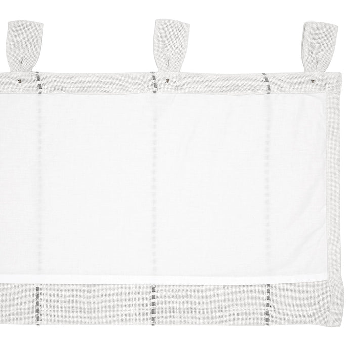 Stitched Burlap White Lined Valance 60" - Primitive Star Quilt Shop