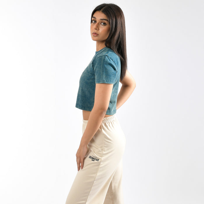 Stone Wash Tie Dye Crop Top - IRONGEAR Fitness