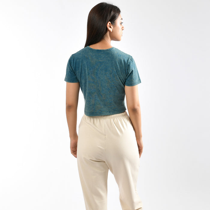 Stone Wash Tie Dye Crop Top - IRONGEAR Fitness