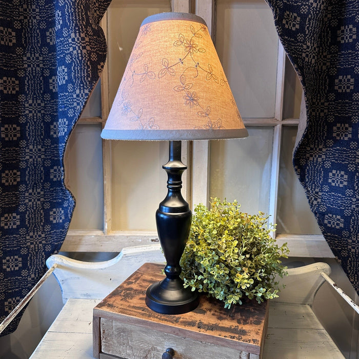 Stonecreek Black Lamp with Shade Options Candlewicking Cream- Primitive Star Quilt Shop