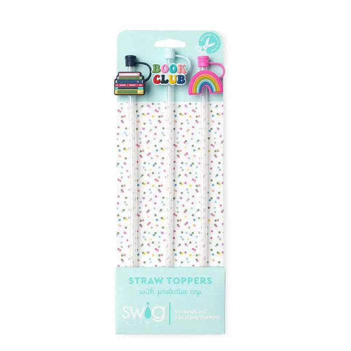 Swig Straw Topper Set- Book Club - Drinkware Merchandise