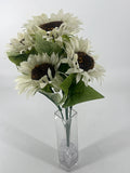 Fortune Sunflower Bush Cream - Uncategorized Silk
