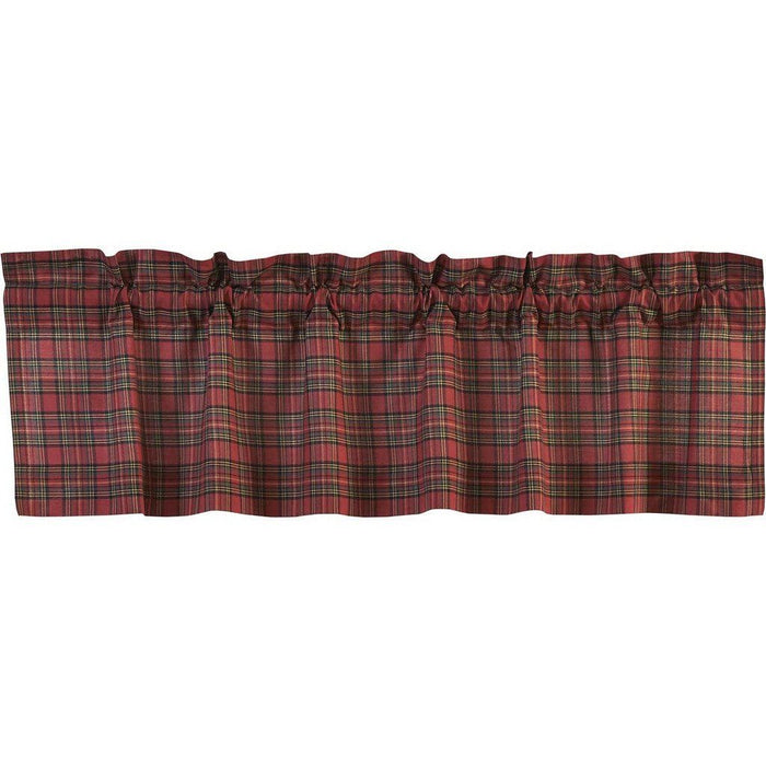 Tartan Red Plaid Lined Valance 60" - Primitive Star Quilt Shop