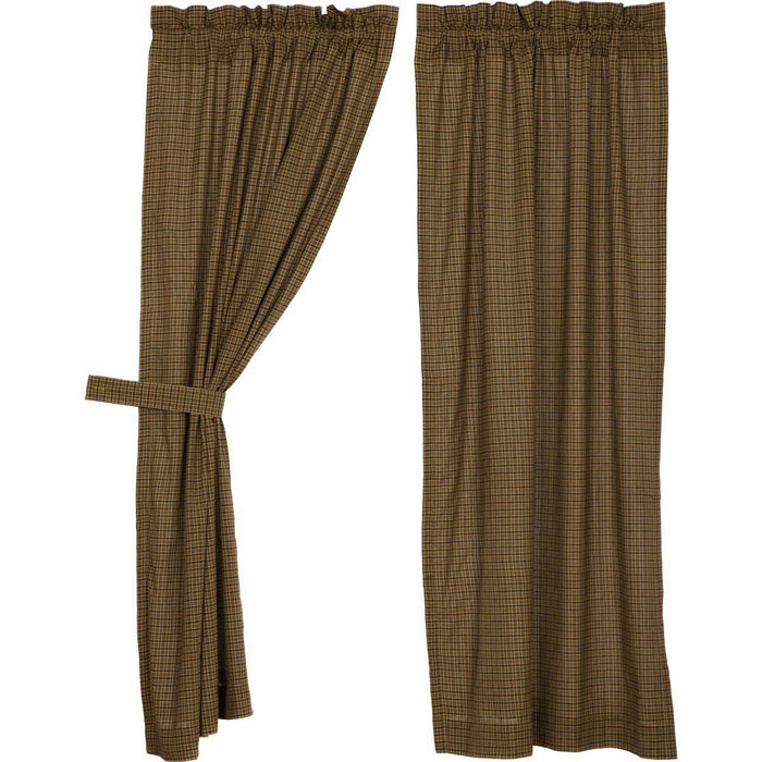 Tea Cabin Lined Short Panel Curtains 63" - Primitive Star Quilt Shop