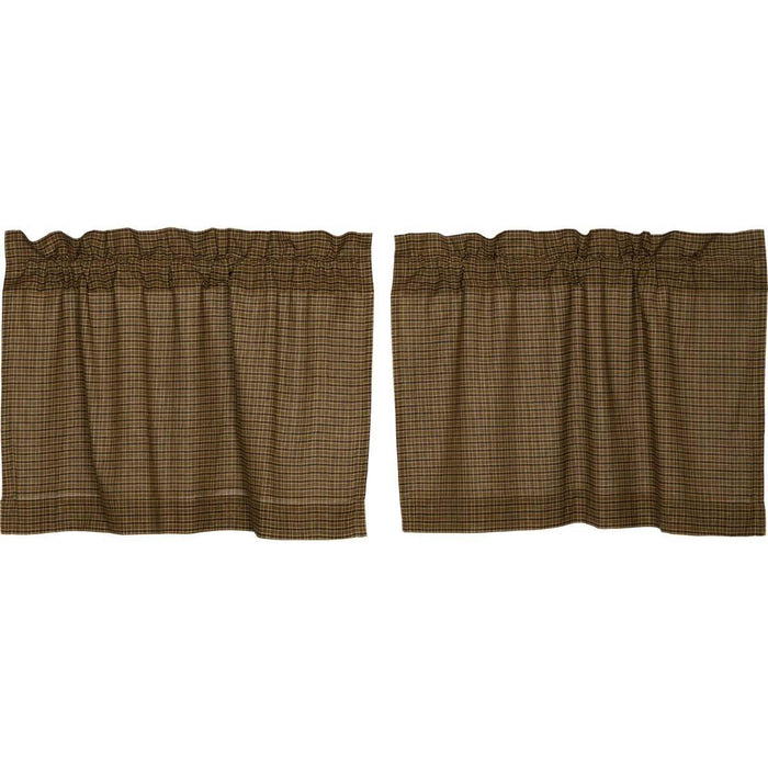 Tea Cabin Lined Tier Curtains 24" - Primitive Star Quilt Shop