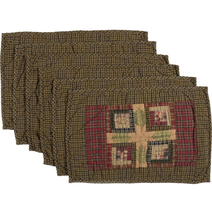 Tea Cabin Quilted Placemats - Set of 6 - Primitive Star Quilt Shop