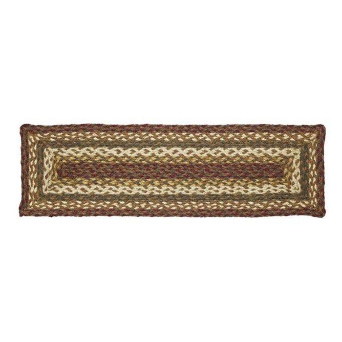 Tea Cabin Rectangle Braided Stair Tread Latex Backed 8.5x27" - Primitive Star Quilt Shop