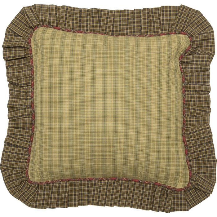 Tea Cabin Ruffled Fabric Pillow 16" Filled - Primitive Star Quilt Shop