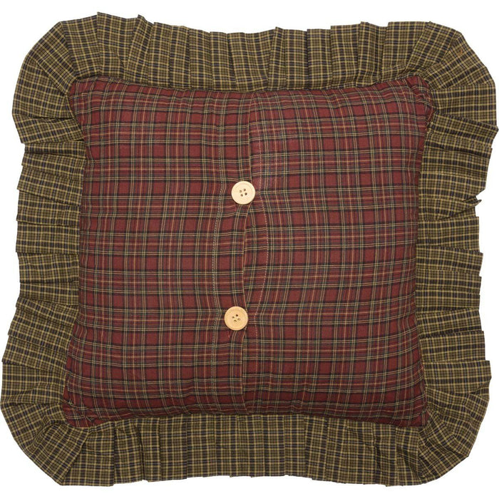 Tea Cabin Ruffled Fabric Pillow 16" Filled - Primitive Star Quilt Shop
