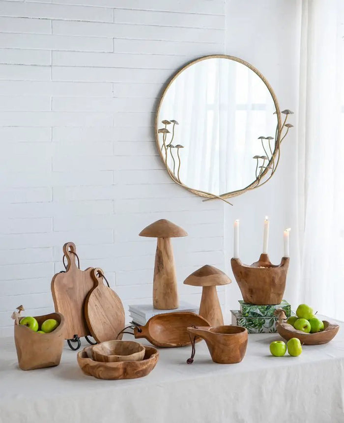 A&B Teak Mushroom Décor 15.5" - Large - Figurines Merchandise