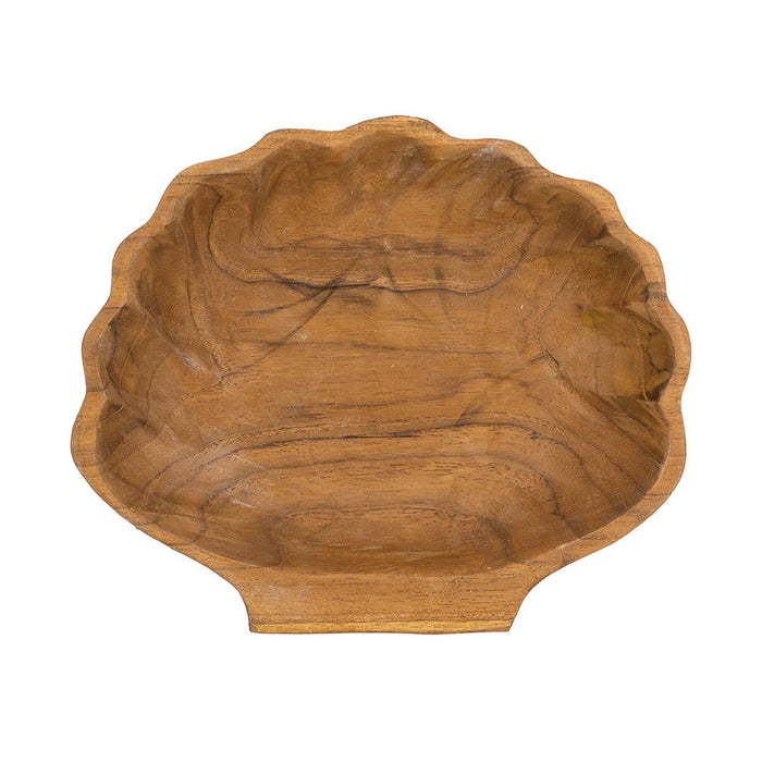A&B Teak Seashell Plate 8" x 6.5" - Decorative Plates Merchandise