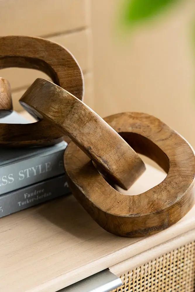 A&B Teak Wood Chain Decor 5" x 20" - Uncategorized Merchandise