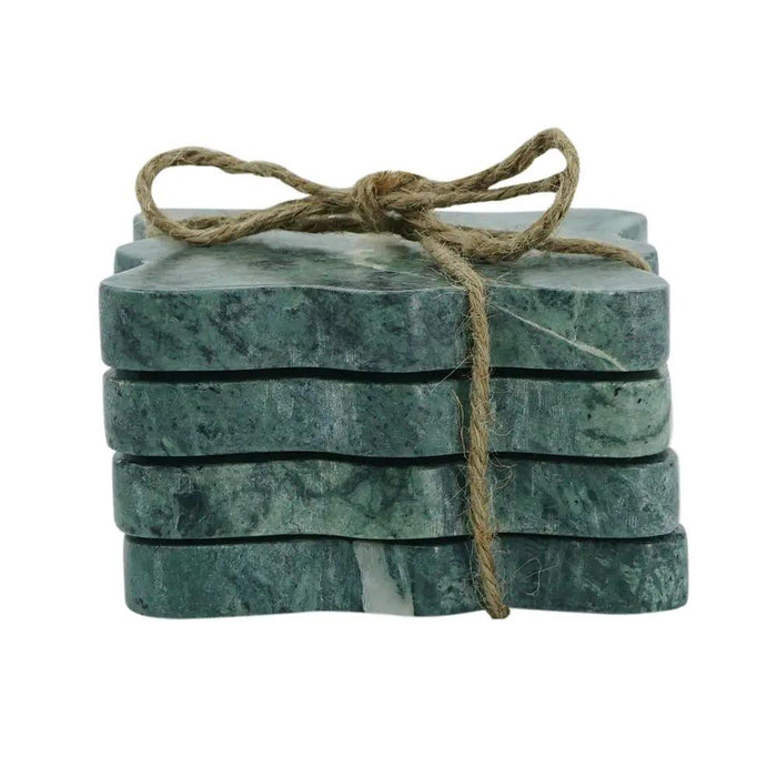 A&B Teal Marble Coasters (Set of 4) 4"x 4" - Coasters Merchandise