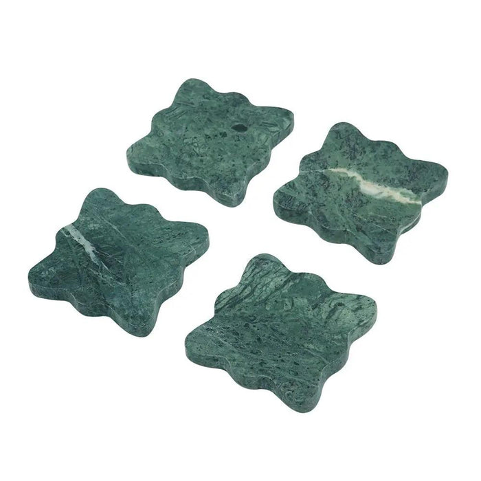 A&B Teal Marble Coasters (Set of 4) 4"x 4" - Coasters Merchandise