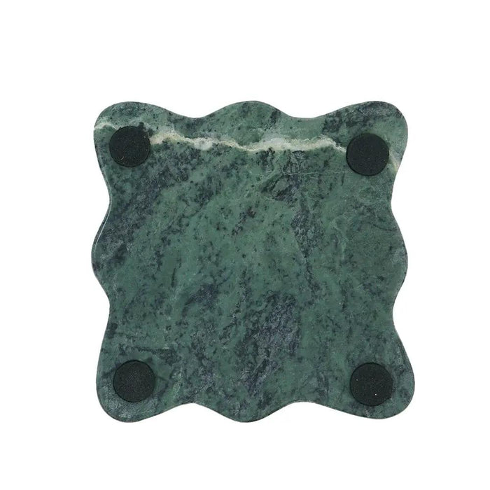 A&B Teal Marble Coasters (Set of 4) 4"x 4" - Coasters Merchandise