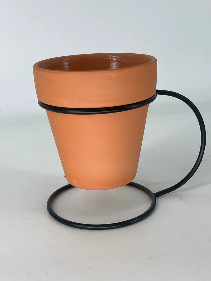 UCI Terracotta Hanging Planter on Stand (Stand 5.25"H x 6"D) (Pot 4"H x 4"D) - Pots & Planters Merchandise