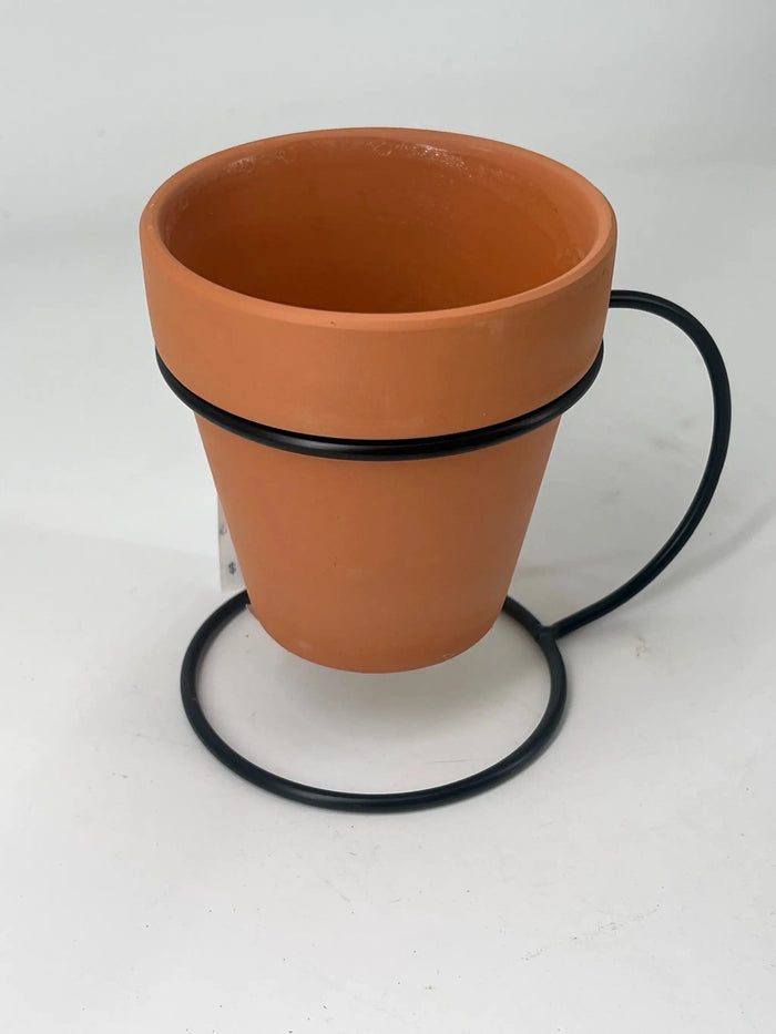 UCI Terracotta Hanging Planter on Stand (Stand 5.25"H x 6"D) (Pot 4"H x 4"D) - Pots & Planters Merchandise