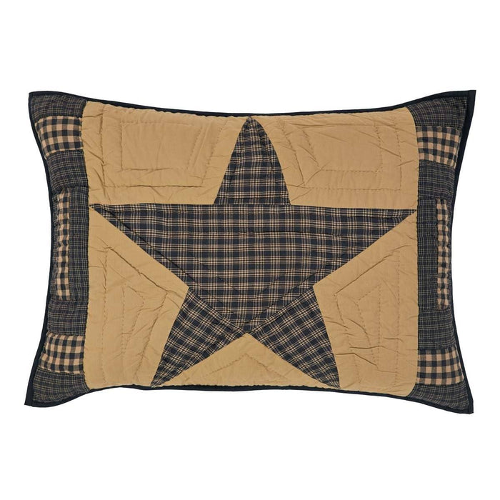 Teton Star Quilted Standard Sham 21x27" - Primitive Star Quilt Shop