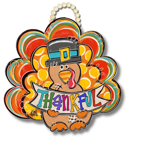 DK Designs "Thankful" Turkey Door Hanger - Decor Merchandise