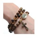 Tiger Eye Twist Rosary Wrap bracelet