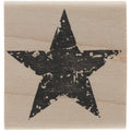 STAMPERS ANONYMOUS-Tim Holtz Mounted Red Rubber Stamps. Each red rubber stamp is mounted on a 3/4 inch thick wood block and features a printed image on top for easy placement. This package contains Star Silhouette: one stamp mounted on a 1-1/2x1-1/2 inch block. Made in USA. Available at Embellish Away located in Bowmanville Ontario Canada.