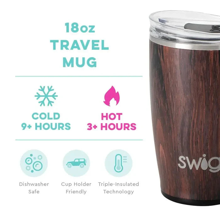 Swig Travel Mug 18oz- Bourbon Barrel - Drinkware Merchandise