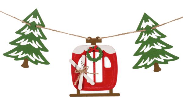 Ganz/CBK Trees/ Ski Gondola Garland 45.25"L - Garlands Merchandise