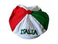 A Tricolor Italia Gatsby cap with red, white, and green colors and the word 'ITALIA' embroidered on it.