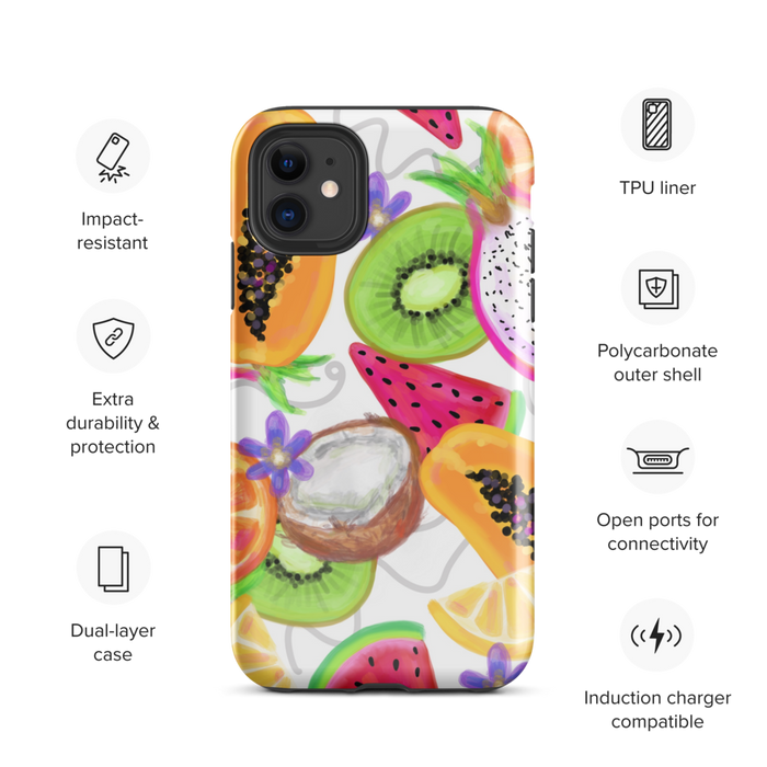 Tropical Fruit White Tough Case for iPhone®