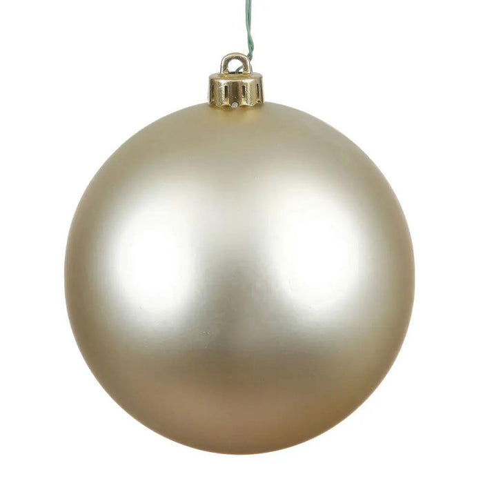 Vickerman UV Champagne Matte Ball Ornament 4" (Bag of 6) - Holiday Ornaments Merchandise
