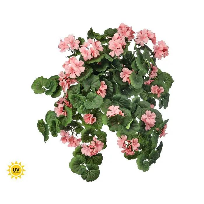 Regency UV Geranium Hanging Bush Peach 27" - Silk
