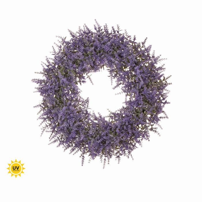 Regency UV Lavender Garden Wreath 18" - Wreaths Silk