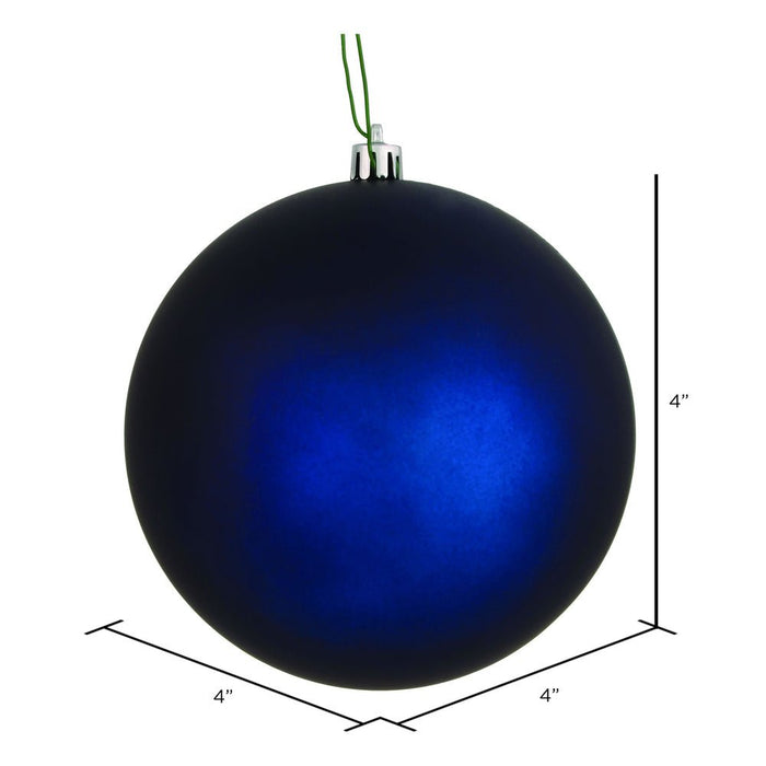 Vickerman UV Midnight Blue Matte Ball 4" (6/Bag) - Holiday Ornaments Merchandise