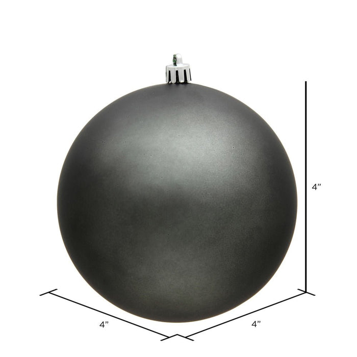 Vickerman UV Pewter Matte Ball Ornament4" (Bag of 6) - Holiday Ornaments Merchandise