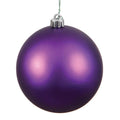 Vickerman UV Plum Matte Ball Ornament 4" (Bag of 6) - Holiday Ornaments Merchandise