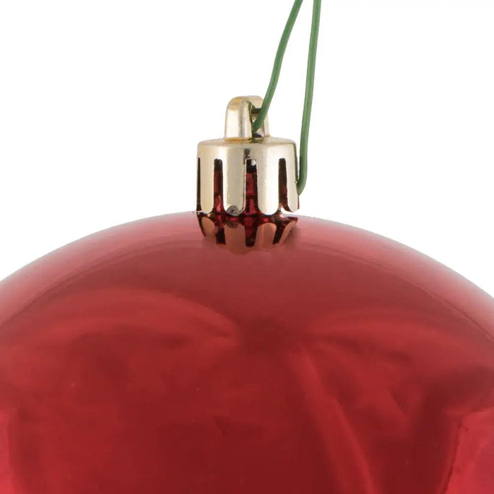 Vickerman UV Red Shiny Ball Drilled 6/Bag 4" - Holiday Ornaments Merchandise