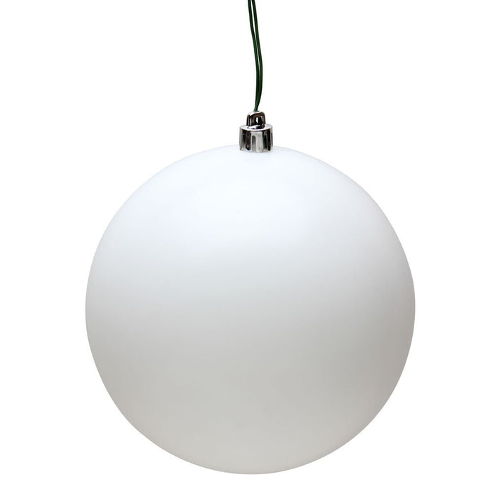 Vickerman UV White Matte Ball Ornament 4" (Bag of 6) - Holiday Ornaments Merchandise