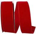Reliant Velvet Wired Edge Ribbon Red 1 1/2" 10 Yds - Uncategorized Ribbon