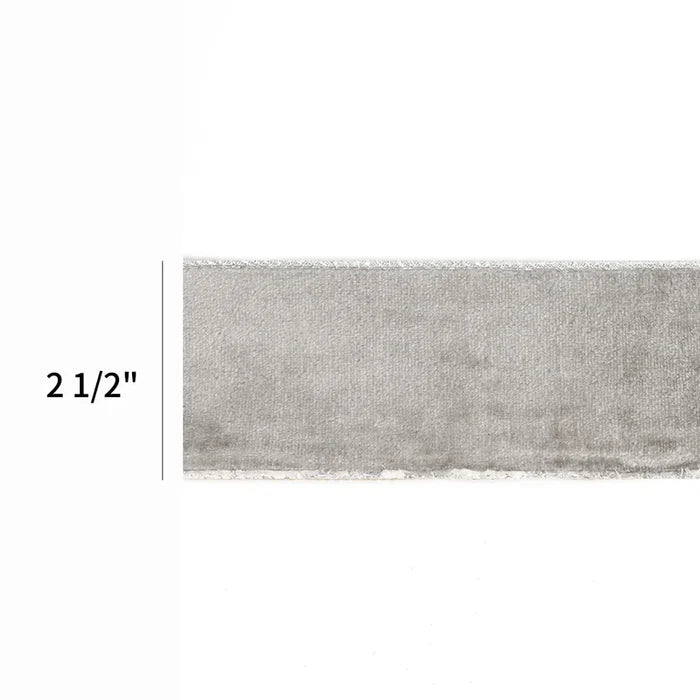 La Ribbons Velvet Wired Ribbon, Grey Silver/Silver 2 1/2" x 10Yd - Velvet Ribbons Ribbon