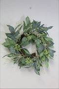 Supreme Viewing Leaf Berry Wreath Green 22" - Wreaths Silk