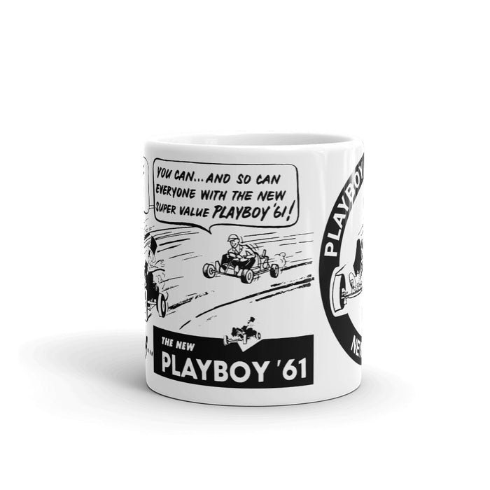 Vintage Karting 1961 Playboy Sprint Kart Cartoon Coffee Mug