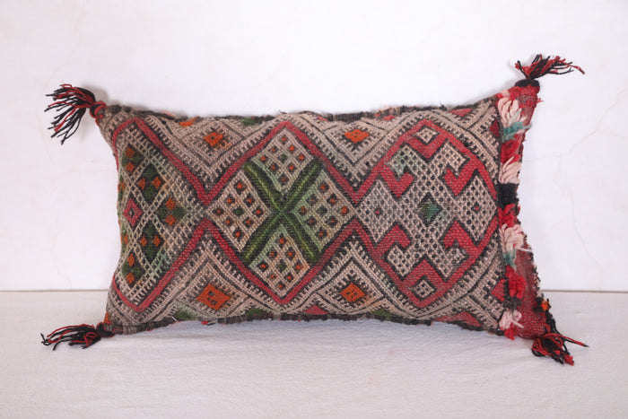 Vintage Moroccan Pillow Cover 10.6 INCHES X 18.8 INCHES - kilim pillow