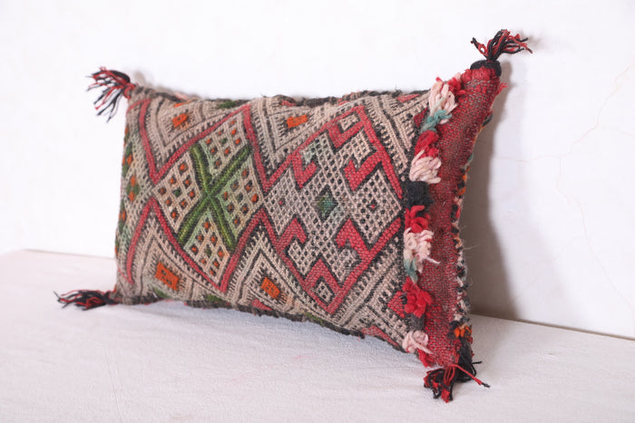 Vintage Moroccan Pillow Cover 10.6 INCHES X 18.8 INCHES - kilim pillow