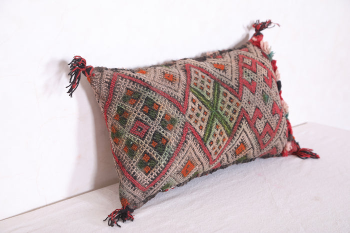 Vintage Moroccan Pillow Cover 10.6 INCHES X 18.8 INCHES - kilim pillow