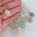 Virgin Mary Sky Blue Necklace