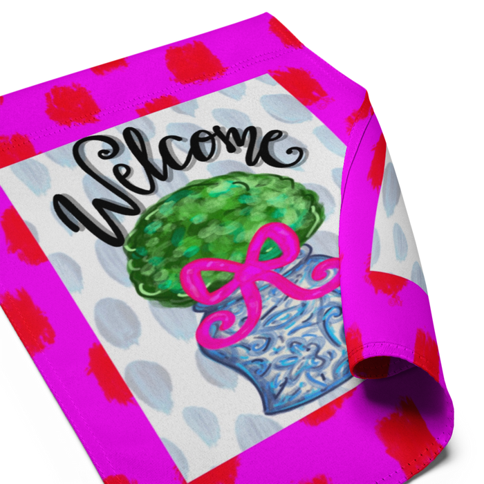 Welcome Topiary Garden flag