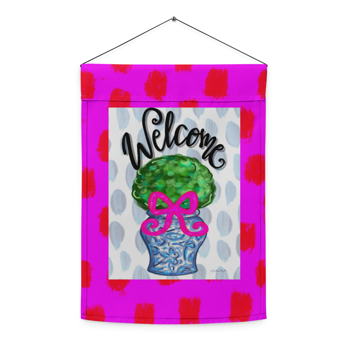 Welcome Topiary Garden flag