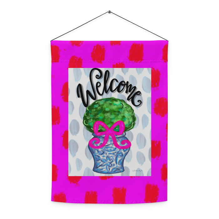 Welcome Topiary Garden flag