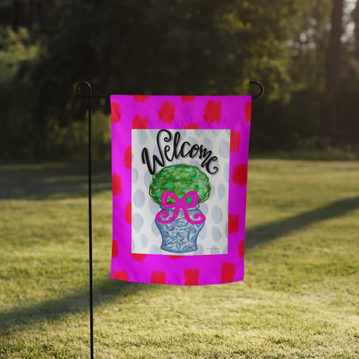 Welcome Topiary Garden flag