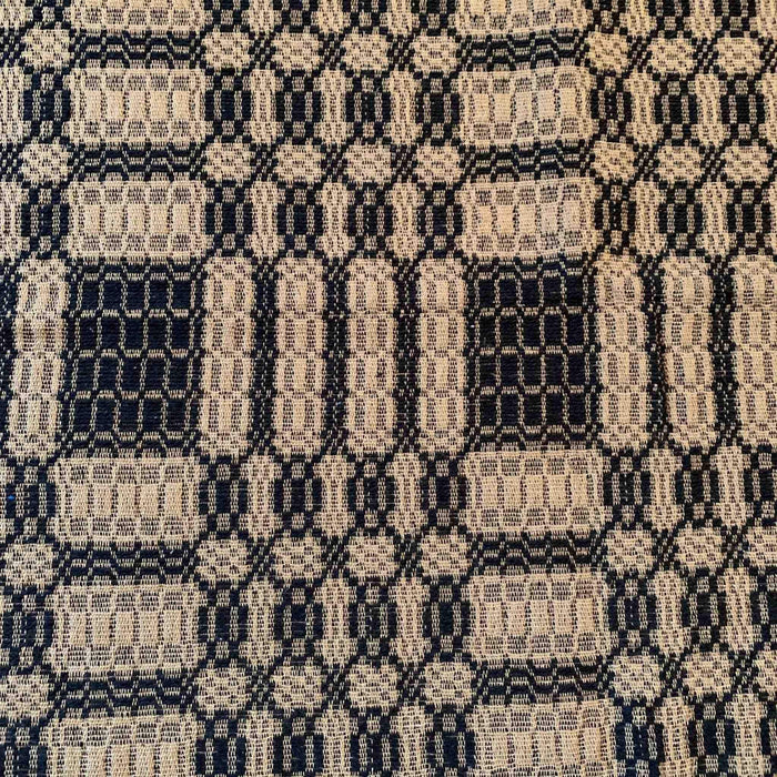 Westbury Black and Tan Woven Table Cloth 52" - Primitive Star Quilt Shop